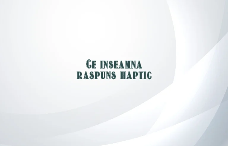 ce inseamna raspuns haptic